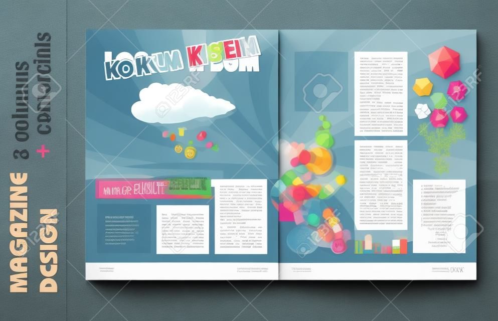 MAGAZINE LAYOUT FOR KIDS DESIGN TEMPLATE 