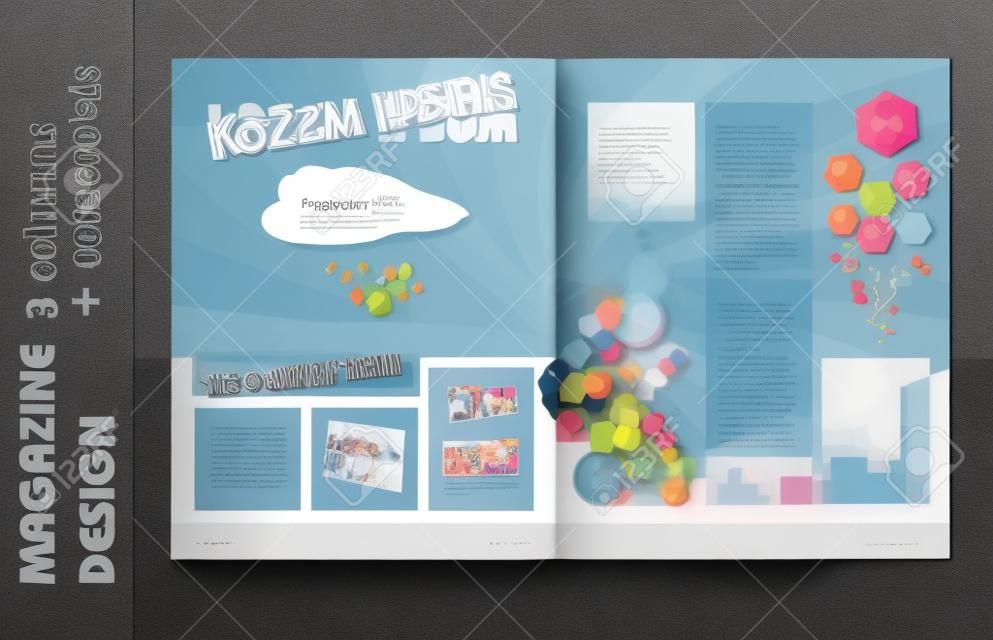 Magazin-Layout FOR KIDS Design-Vorlage