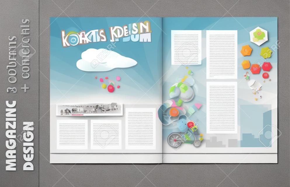雜誌版面FOR KIDS設計模板