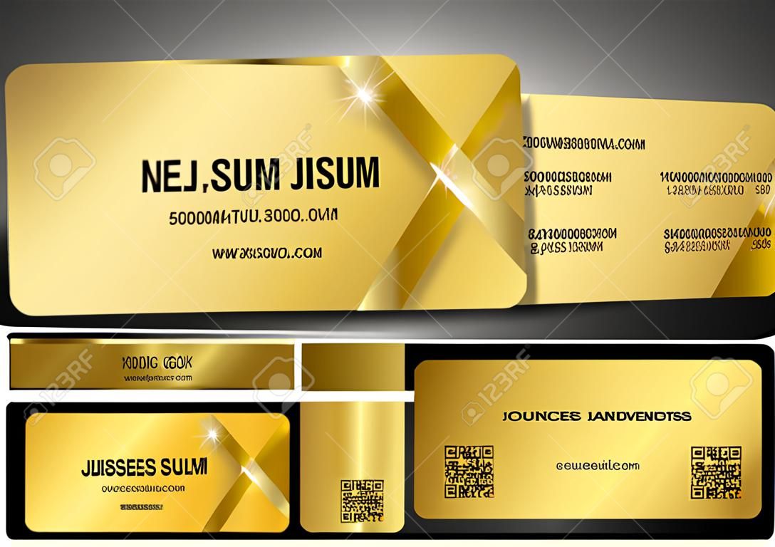 Gold business cards set