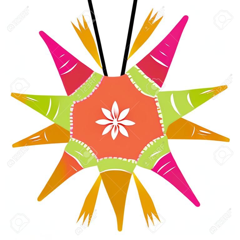 couleur mexicain pinata, forme d'étoile pour les fêtes