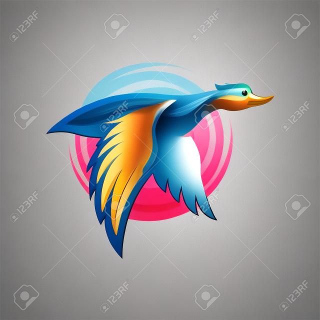 awesome flying duck logo design