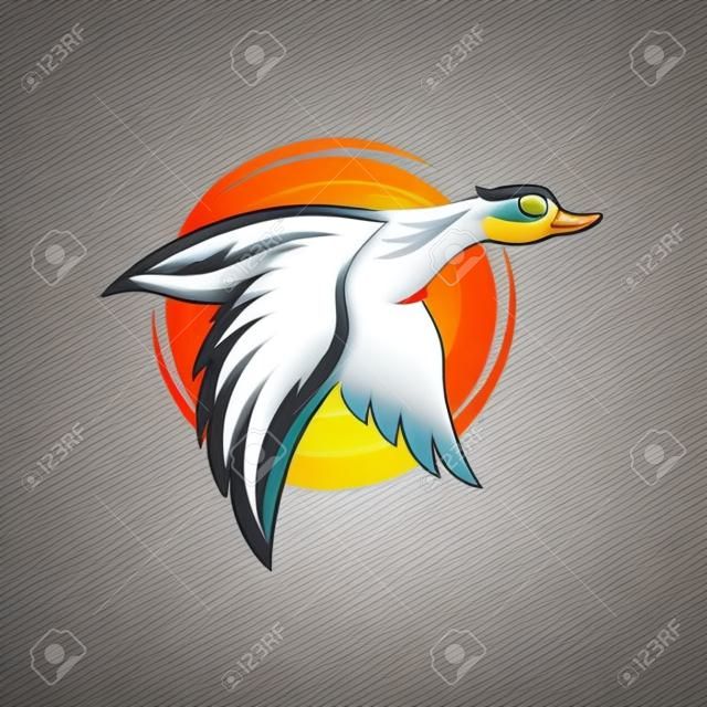 awesome flying duck logo design