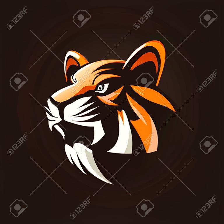 superbe création de logo de tête de tigre