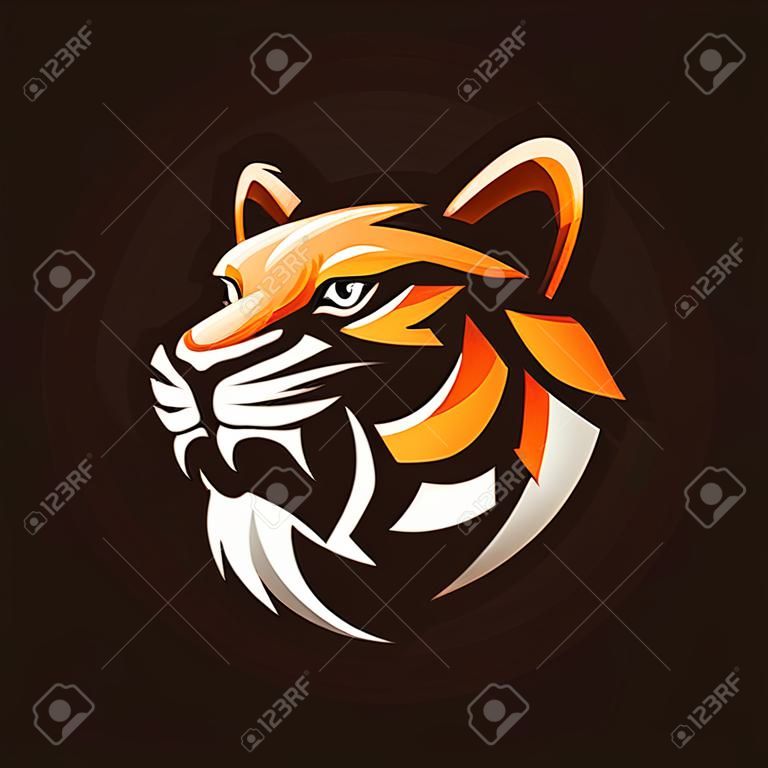 superbe création de logo de tête de tigre