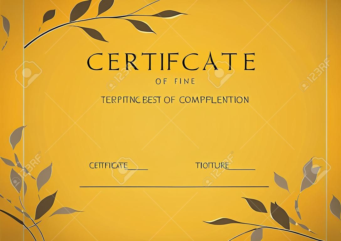 Certificado de plantilla terminación. Diploma