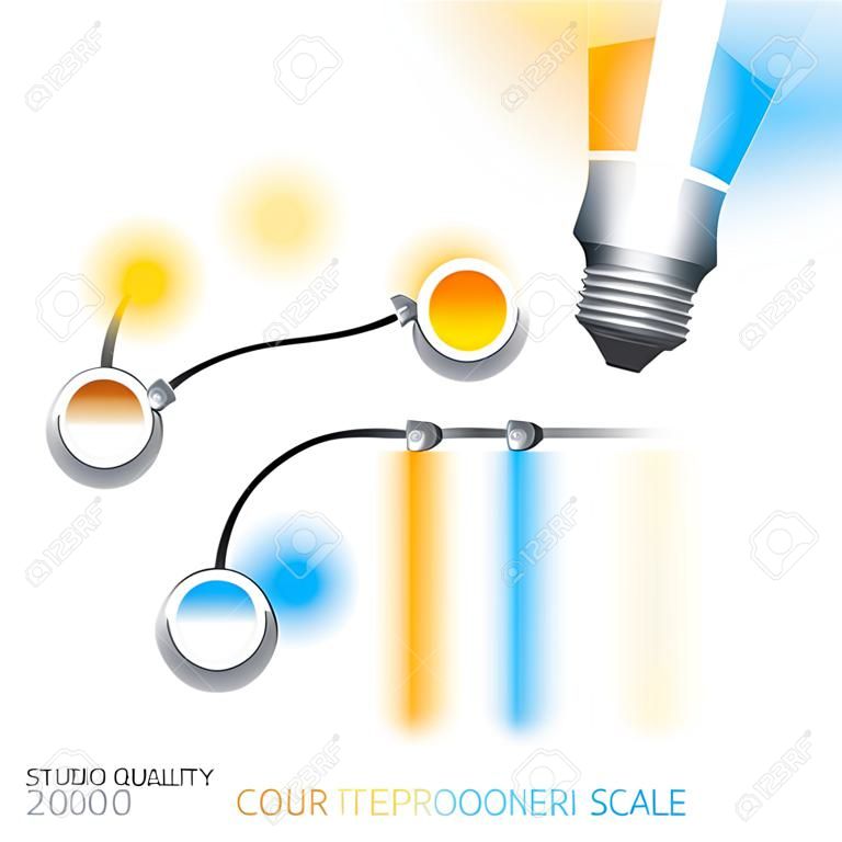 Vector, información gráfica, escala de temperatura de color de luz