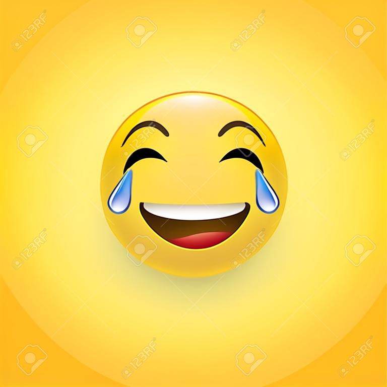 Twarz ze łzami radości emoji śmiejąca się do łez z ilustracji wektorowych 1 kwietnia