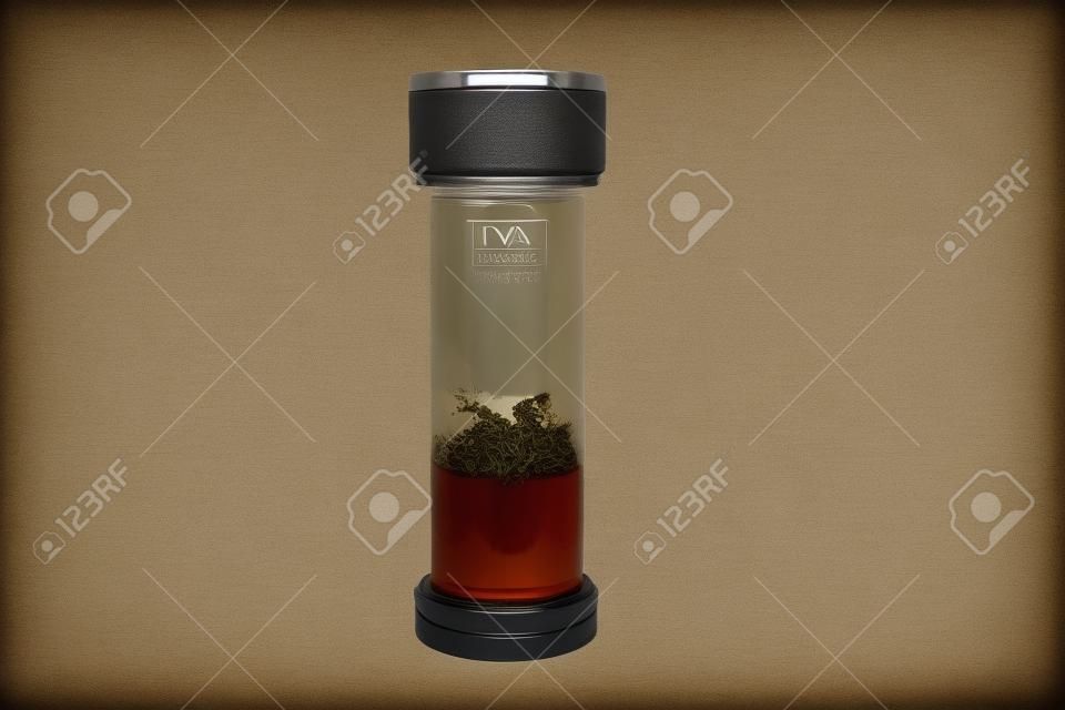 Russian tea. Blooming Sally. Ivan-tea. Tea is brewed in a double glass thermos.
