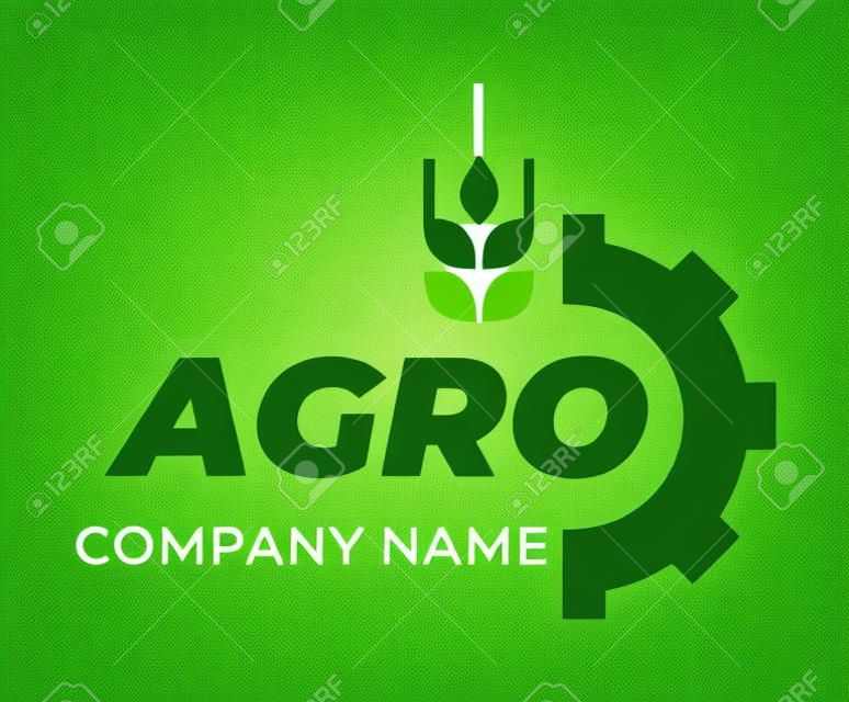 Modelo de logotipo para empresa agro. Vector verde isolado ícone.