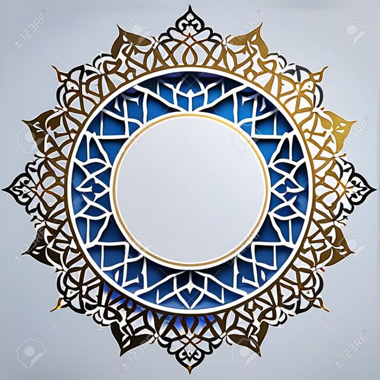 모로코 장식 패턴으로 이슬람 디자인 원 배경