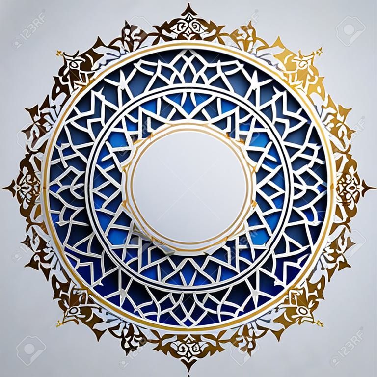 Priorità bassa del cerchio di design islamico con ornamento marocco