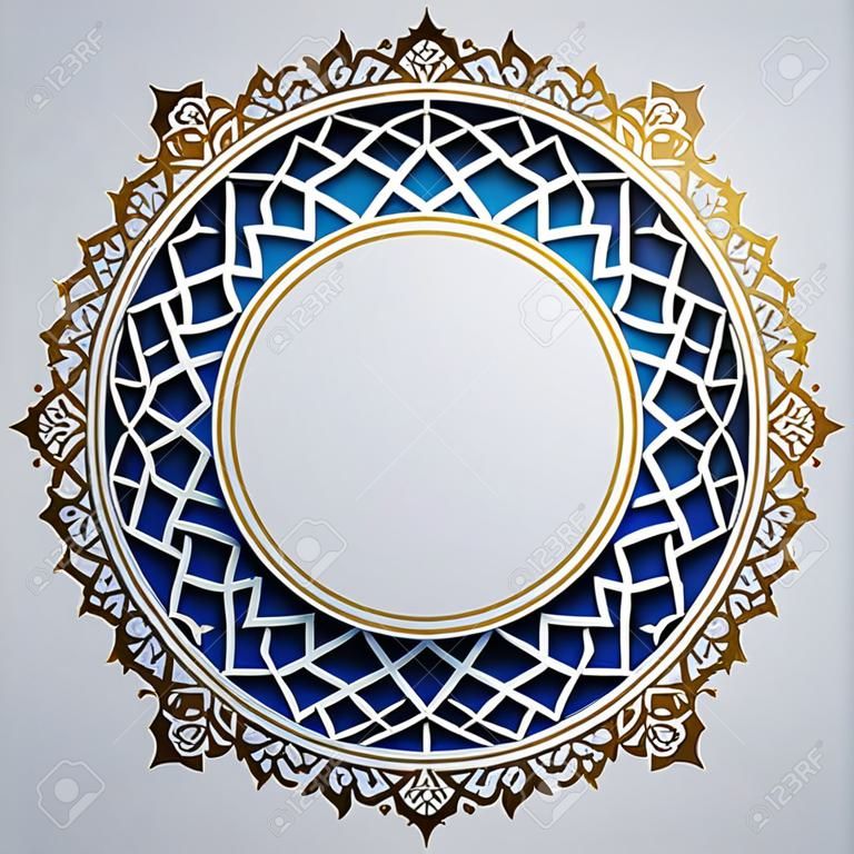 Fundo de círculo de design islâmico com padrão de ornamento de Marrocos