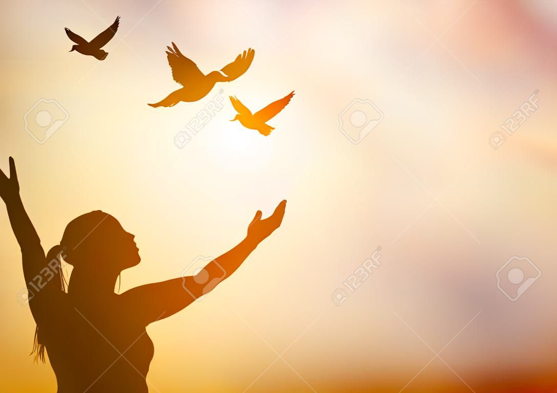 Pace astratto solo sfondo uccello cristiano concept