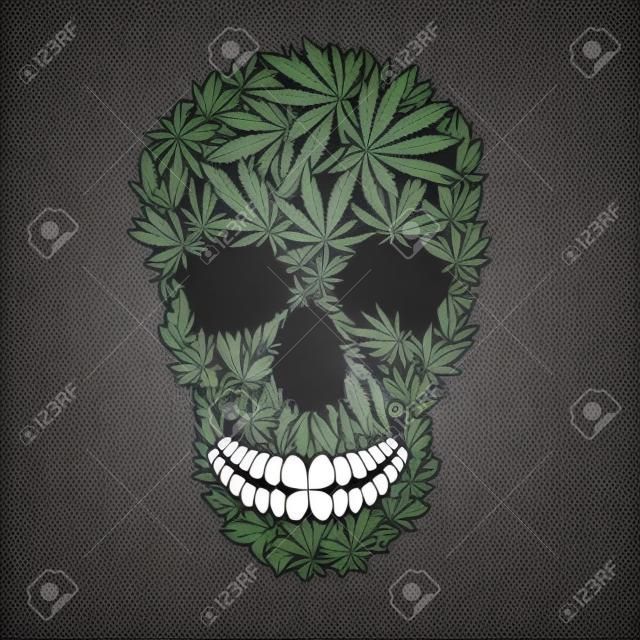 Abstract Cannabis Skull Vector Illustration