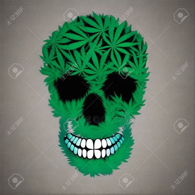 Abstract Illustrazione Cannabis vettore del cranio