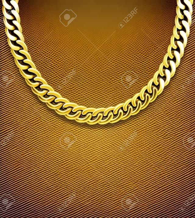 Jewelry catena d'oro. Illustrazione vettoriale.
