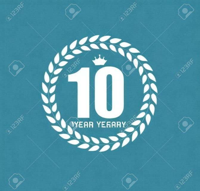 Template 10 Years Anniversary Vector Illustration