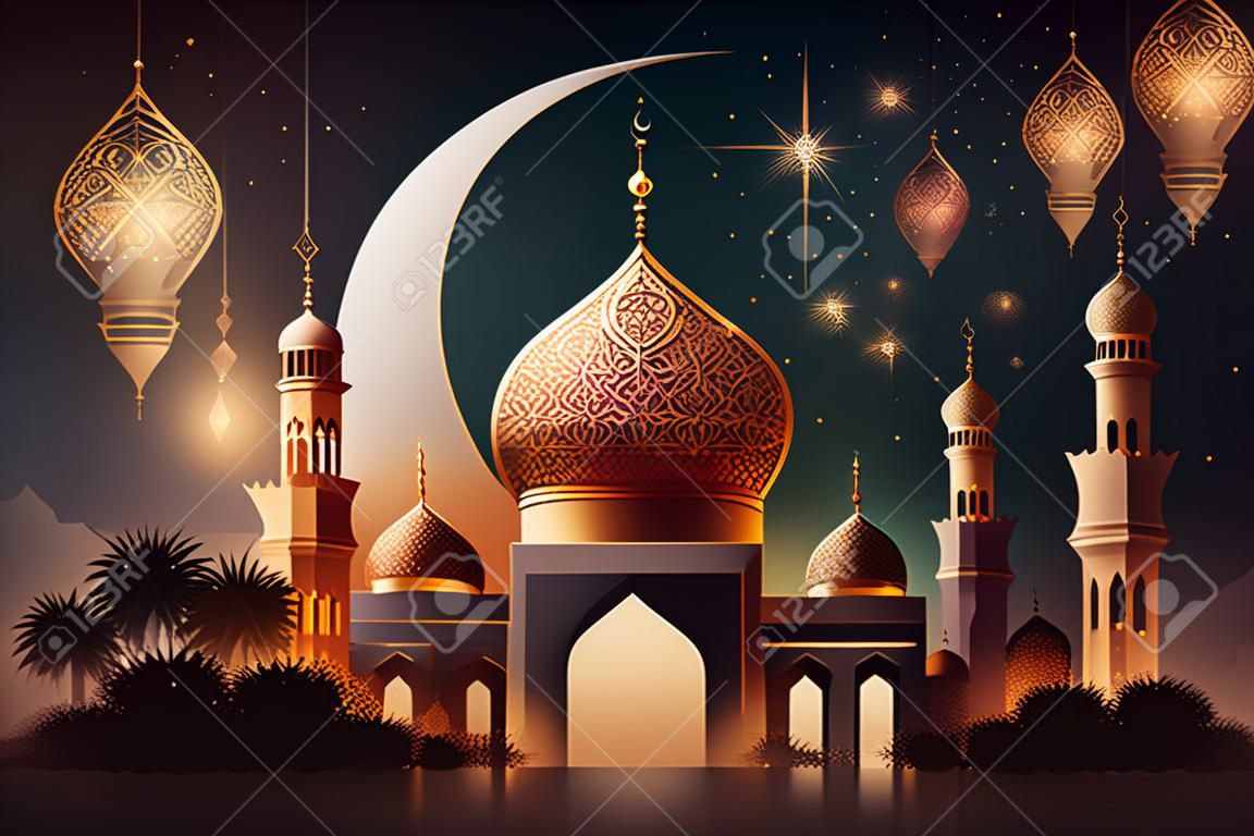Ramadan kareem kartkę z życzeniami generatywną ai