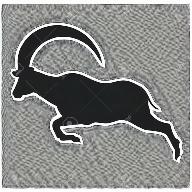 Symbol of a mountain goat silhouette