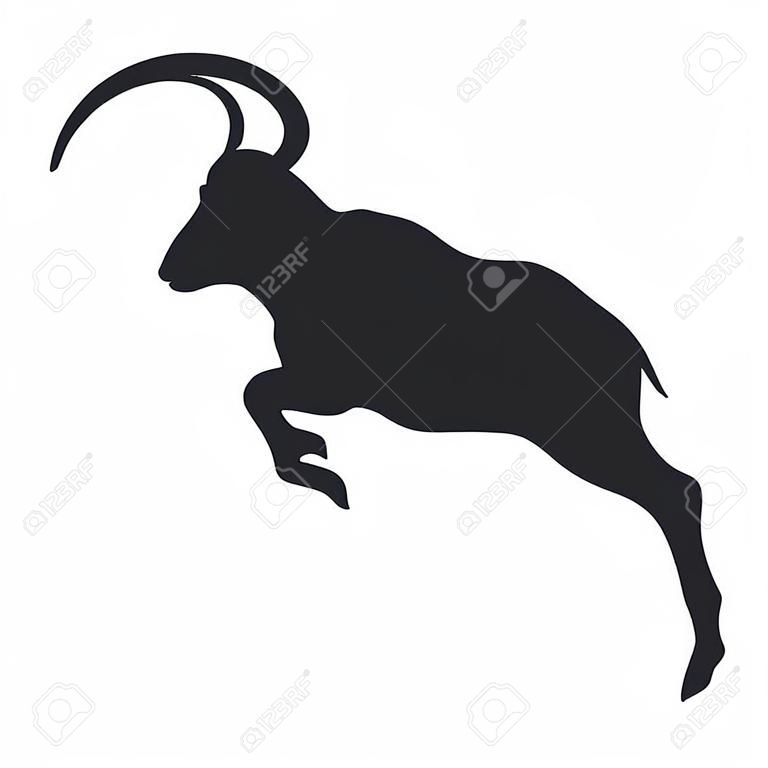 Symbole d'une silhouette de chèvre de montagne