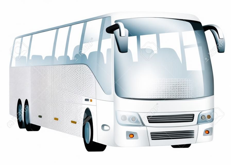 Illustration de l'autobus urbain de passagers blanc sur fond blanc