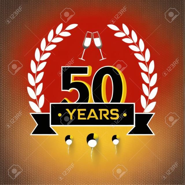 50 Años Vector De La Vendimia Del Aniversario Del 50 Años . Icono De La  Vendimia Cincuenta Ilustraciones svg, vectoriales, clip art vectorizado  libre de derechos. Image 95052715