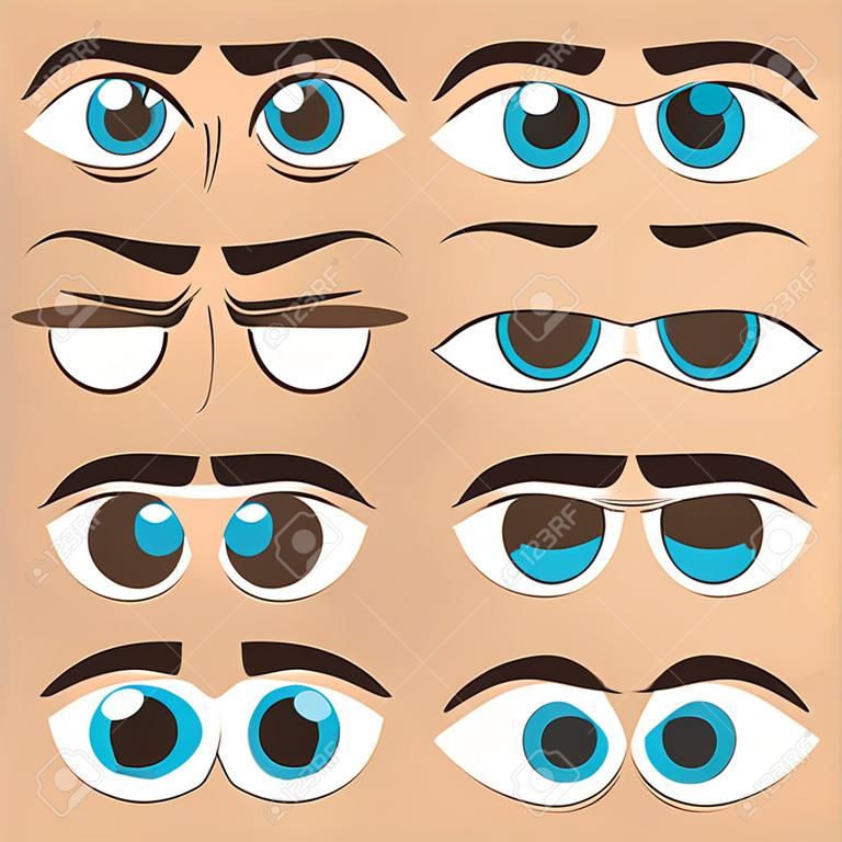 Indignant eyes set vector illustration design isolated