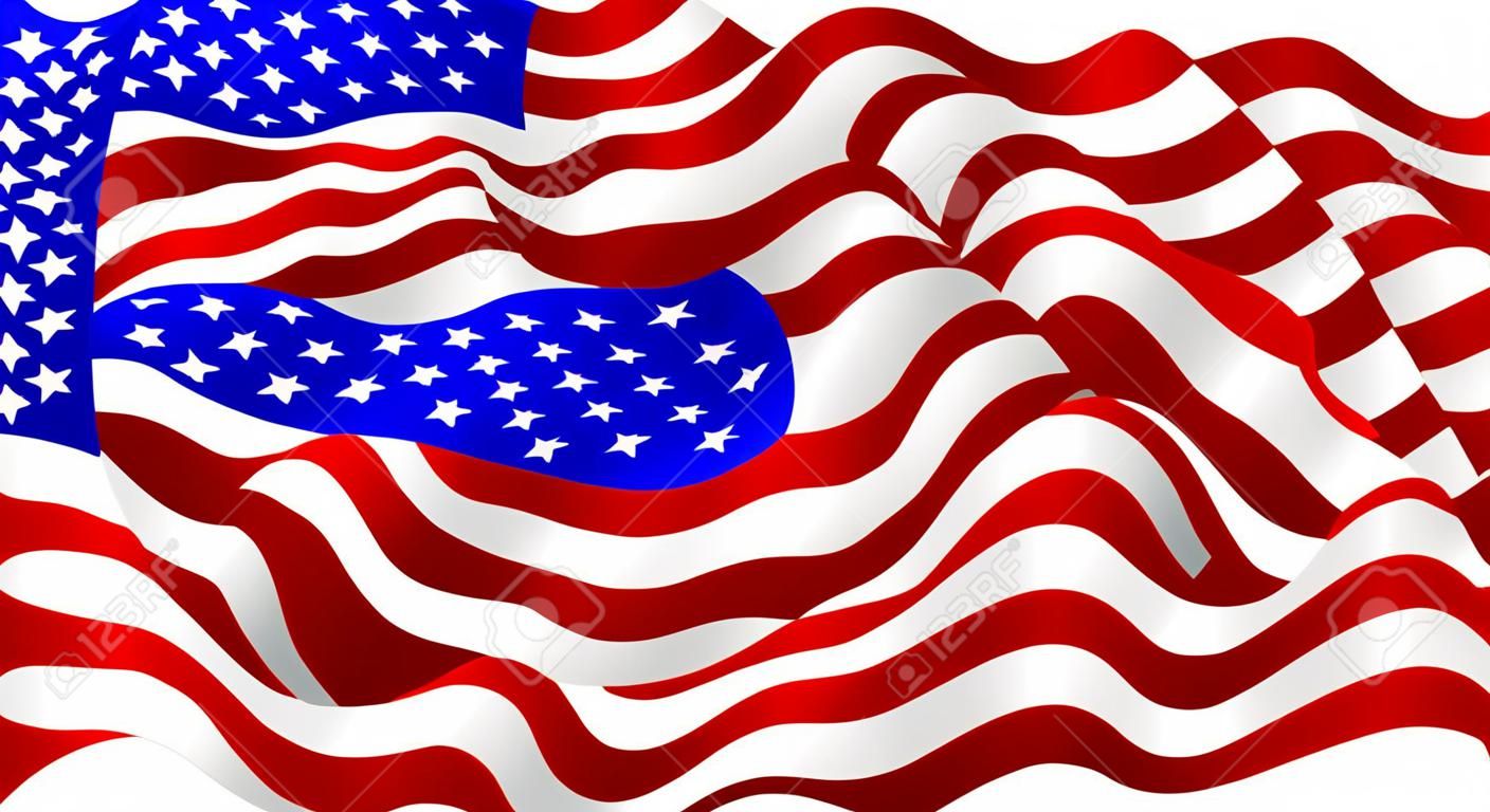 Flagę amerykańską macha.