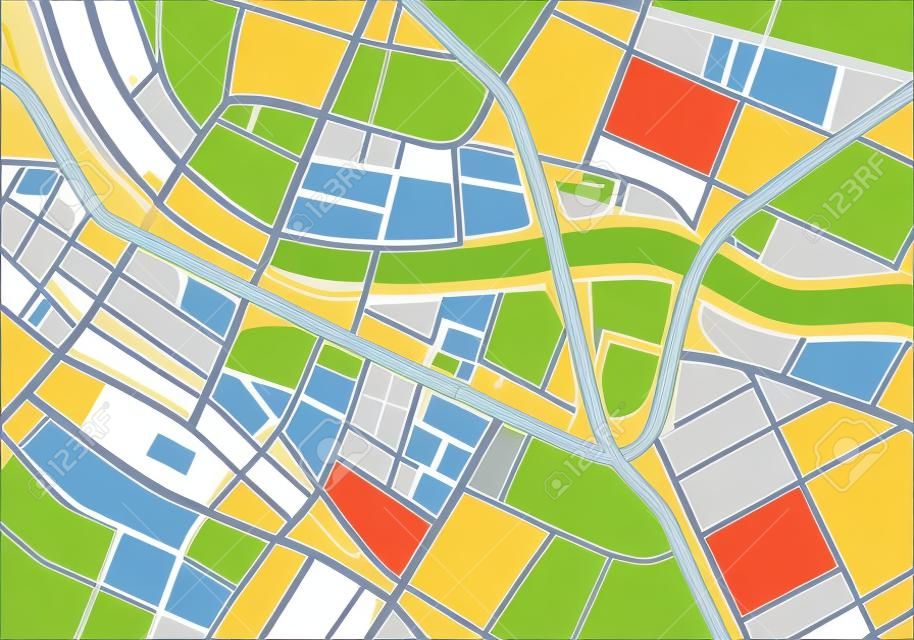 Улицы города по плану - вектор
