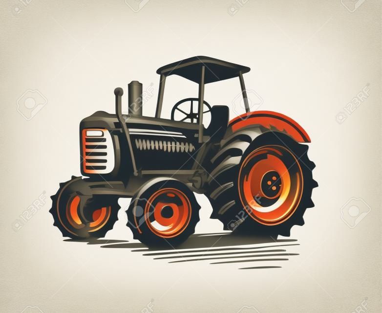 Tractor hand drawn illustrations, vector.