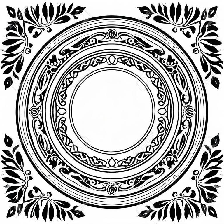set of three circle ornamental frames