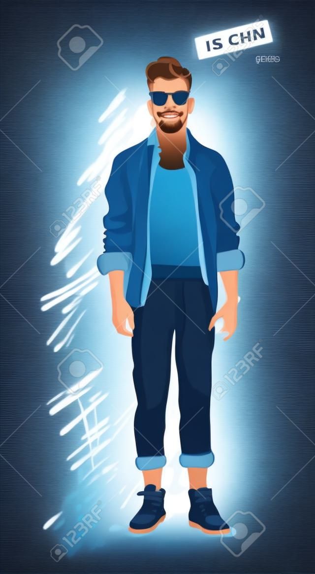 man in fashion clothes isolated on light background vector illustration eps 10