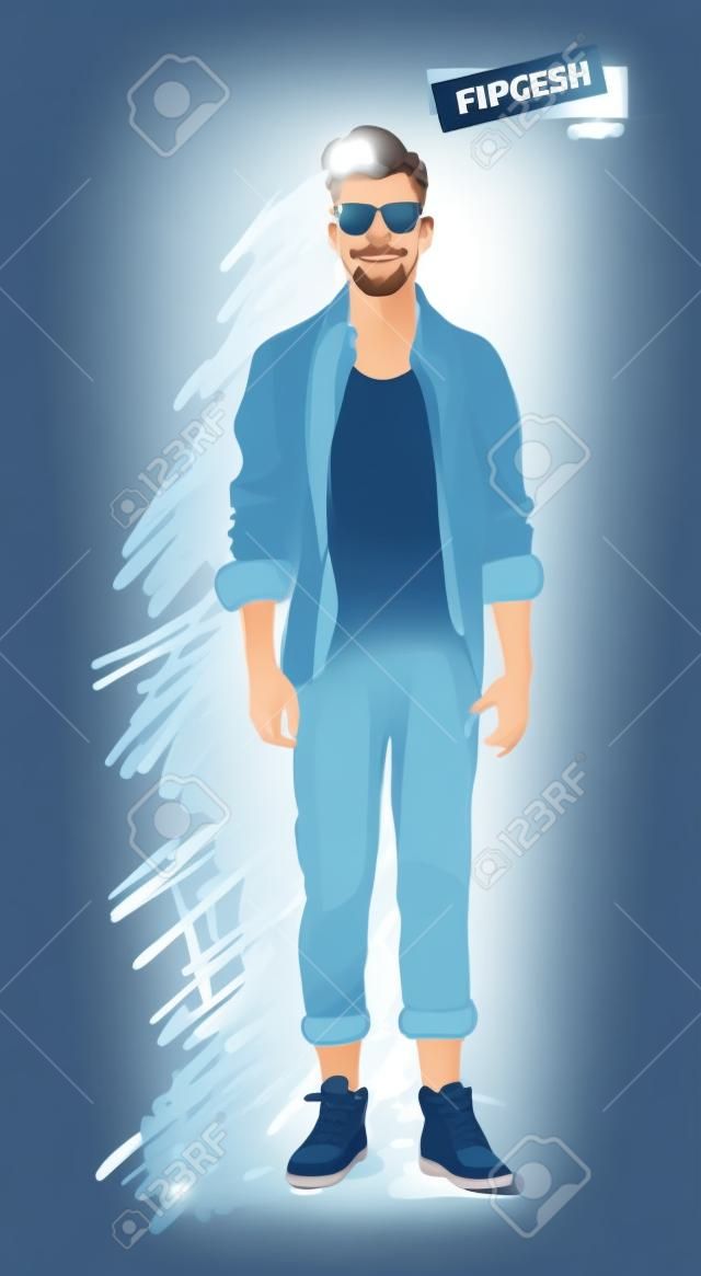man in fashion clothes isolated on light background vector illustration eps 10