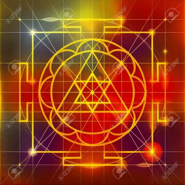 Ganapati Yantra - kosmiczne dyrygentem energii. Yantra Sree Ganesha. Sacred Geometry