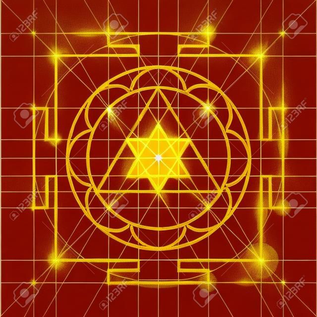 Ganapati Yantra - kosmische Energieleiter. Yantra Sree Ganesha. Heilige Geometrie