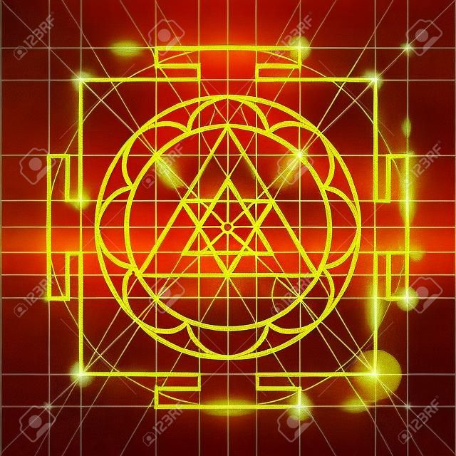 Ganapati Yantra - kozmikus karmester az energia. Yantra Sree Ganesha. Sacred Geometry
