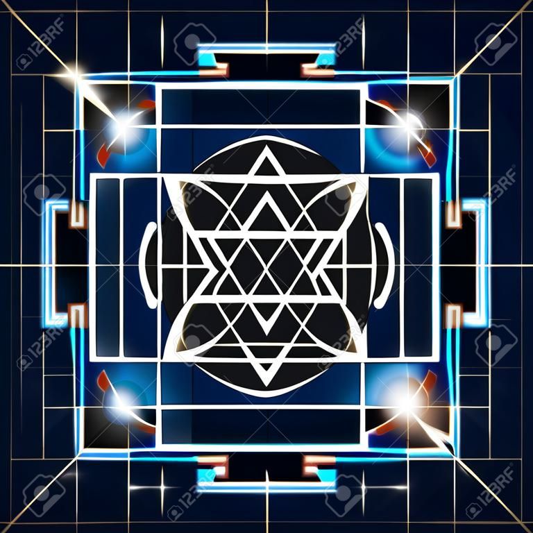 Ganapati Yantra - kosmische dirigent van energie. Yantra Sree Ganesha. Heilige Geometrie