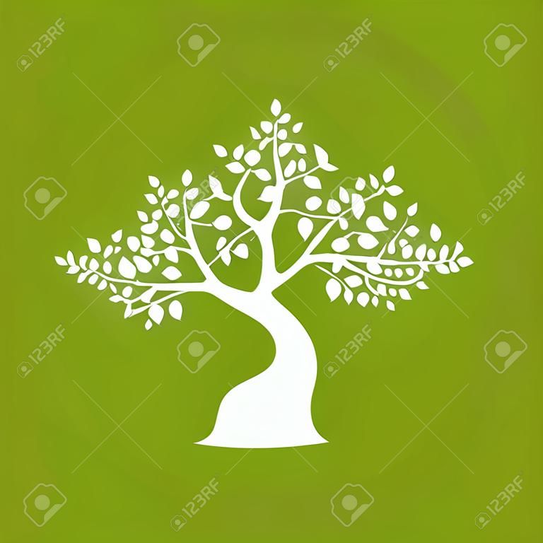 tree in the green background, symbol of nature