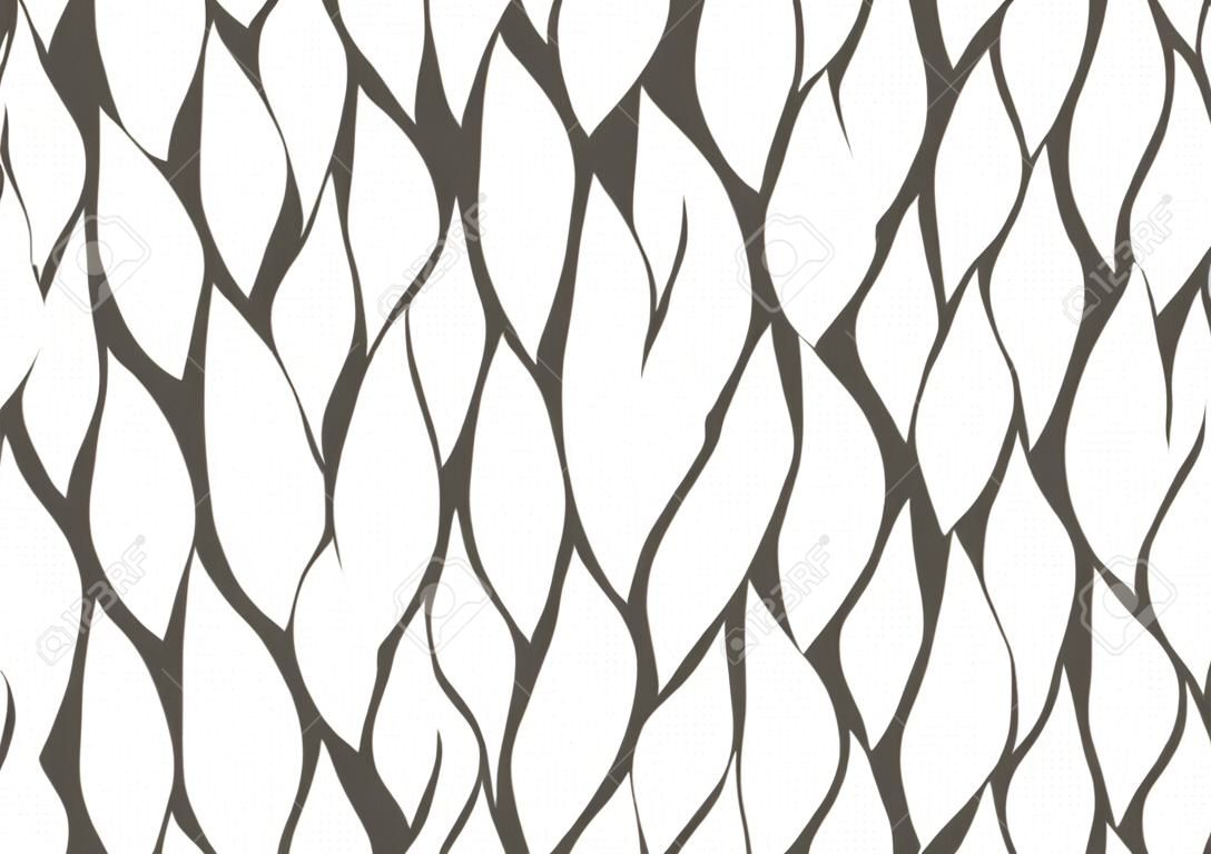 Abstract styled snake scales animal skin seamless pattern design. Black and white seamless camouflage background.