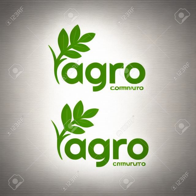 Agro-Firmenlogo. Vektornatur und Landwirtschaftslogo. Label für landwirtschaftliche Unternehmen. Öko-Logo in Grün und Gold