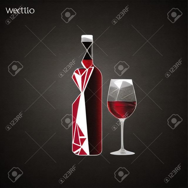 Étiquettes et concepts de vin de vecteur