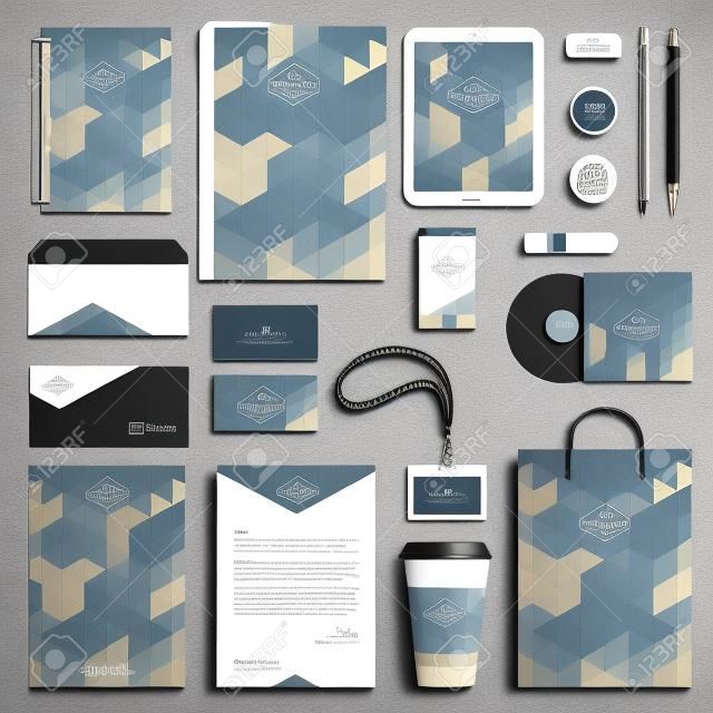 Corporate identity template set. Business stationery mock-up with logo. Branding design.
