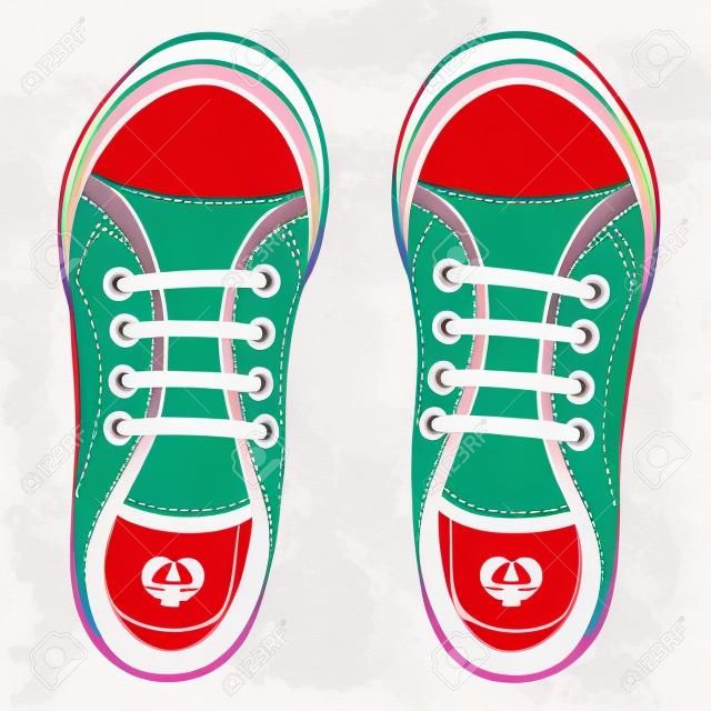 An illustration of colorful toddler girl trainers