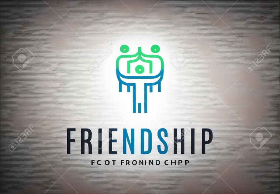 Création de logo vectoriel de concept d'amitié
