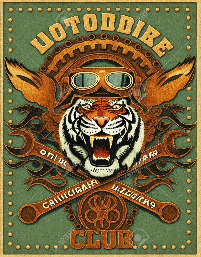 vintage tiger motorcycle label