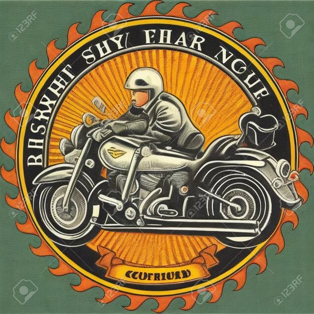 étiquette de moto vintage