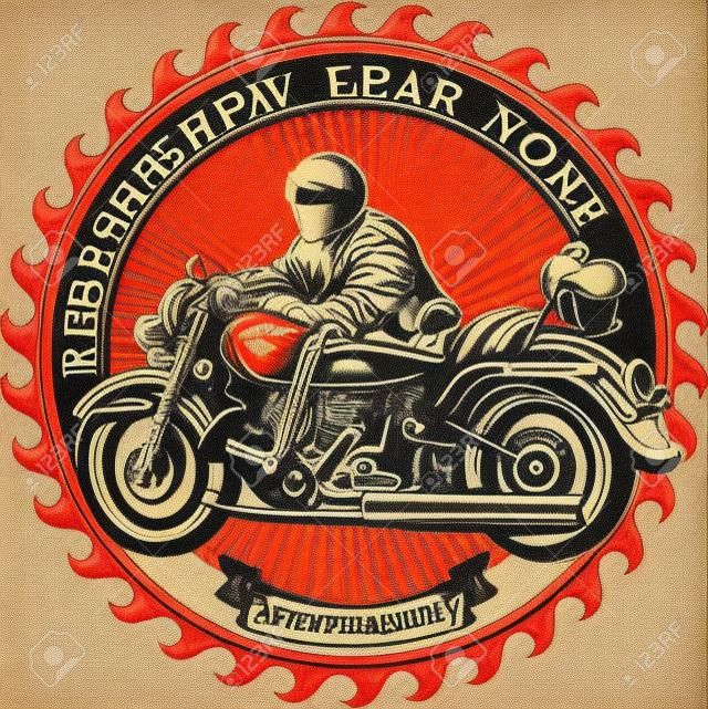 étiquette de moto vintage