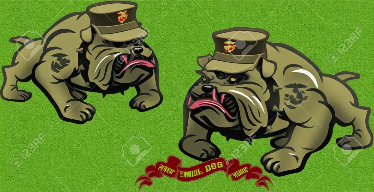 chien de diable de corps de marine de bouledogue militaire