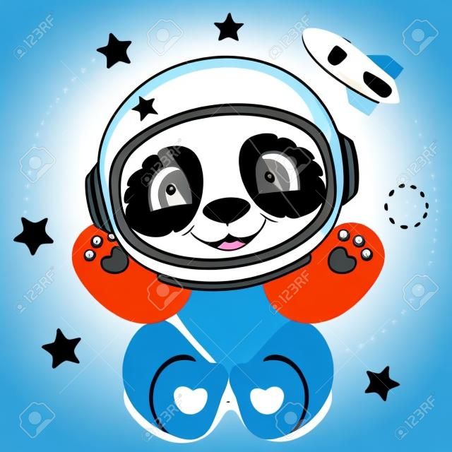 Panda Desenhos Animados Bonito Espaço Personagem Animal Kawaii Trajes  Espaciais imagem vetorial de kristina0702© 580325570